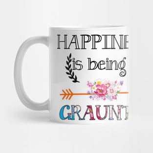 Happiness is being Grauntie floral gift Mug